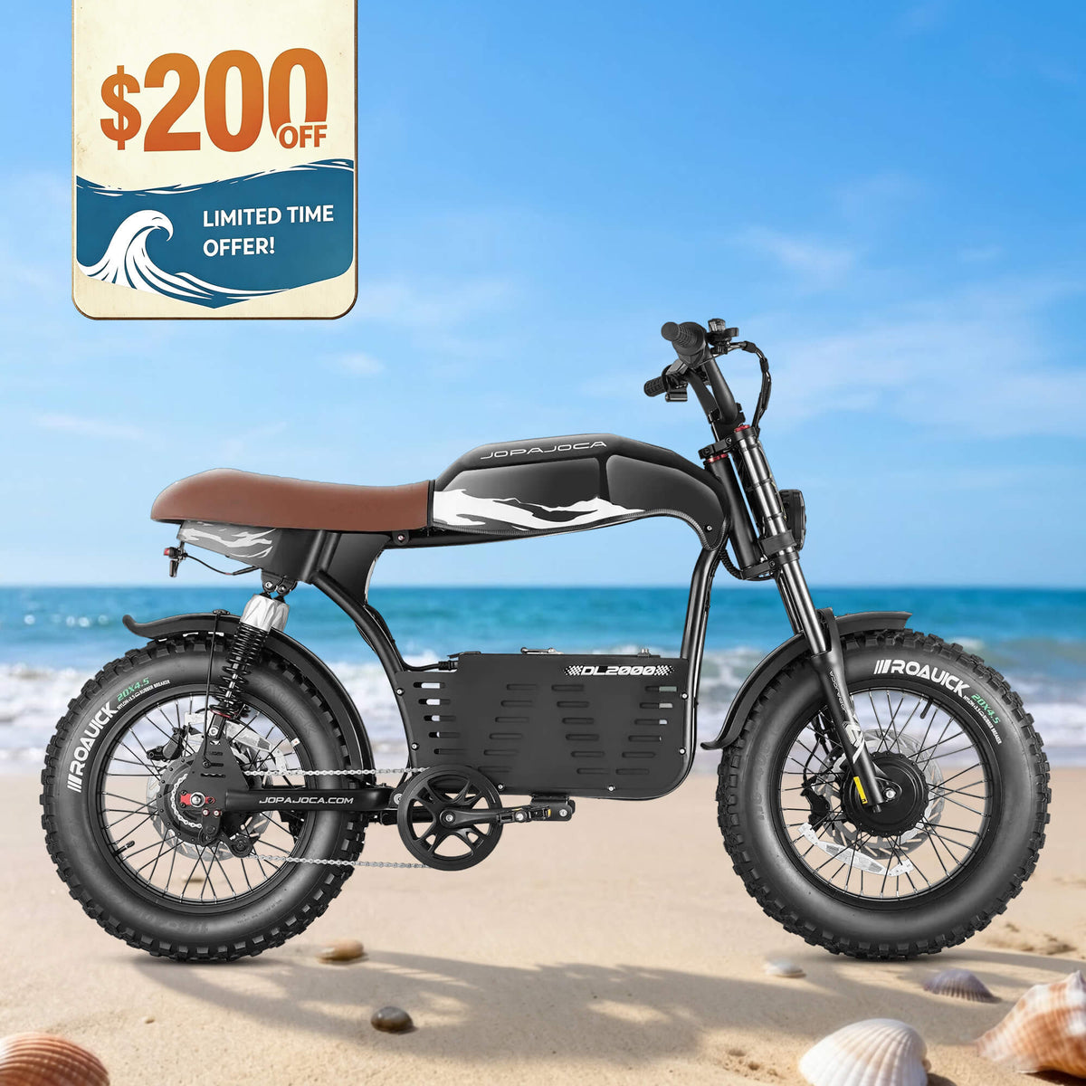 1600W Dual Motor Electric Bike | Moped Style eBike | Eahora DL2000