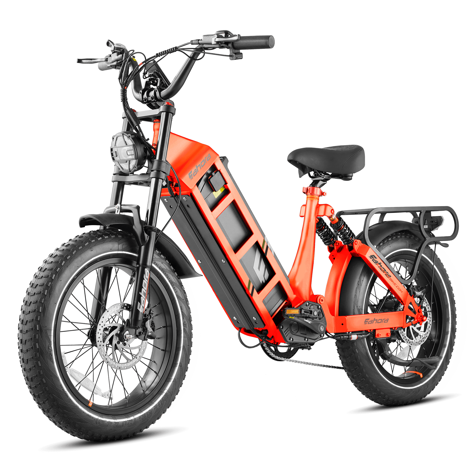 Eahora Juliet 1,000W 60Ah Electric Bicycle 120Miles 28MPH Fat Tire Ebike, Orange