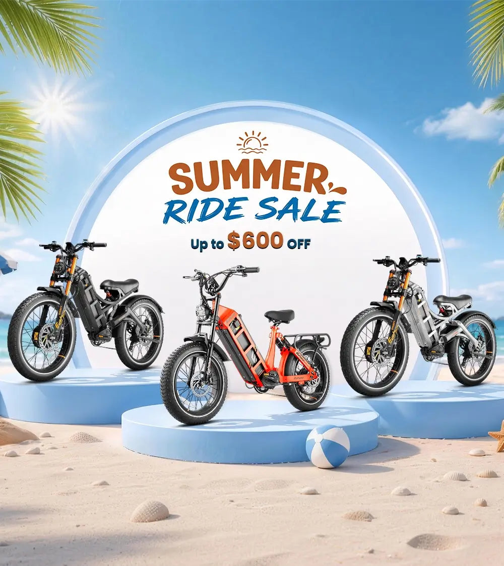 Eahora Summer Bike Sale banner with electric bikes
