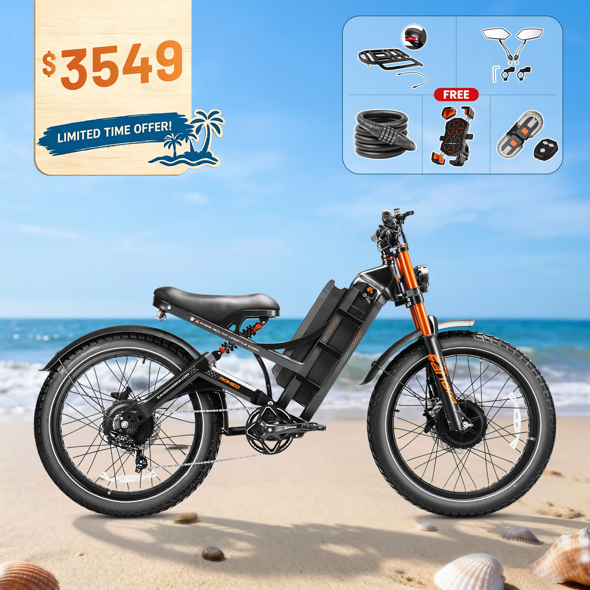 Eahora Romeo Ultra II electric bike with Summer Bike Sale promotion