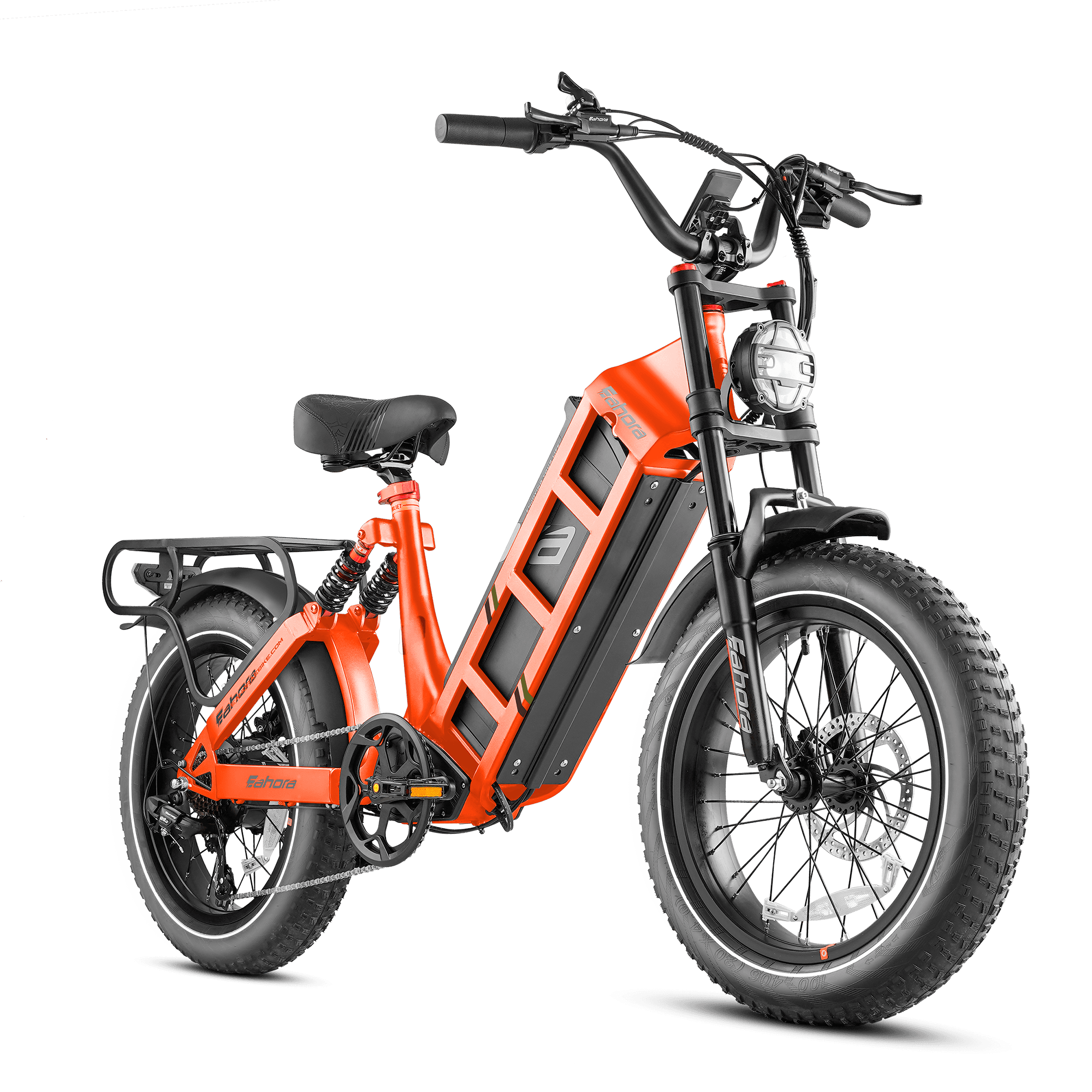 Eahora Juliet 1,000W 60Ah Electric Bicycle 120Miles 28MPH Fat Tire Ebike, Orange