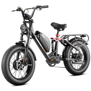 Black Eahora Luna II 2 motors AWD electric bike 2000W 20Ah front-left view