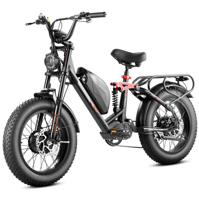Black Eahora Luna II 2 motors AWD electric bike 2000W 20Ah front-left view