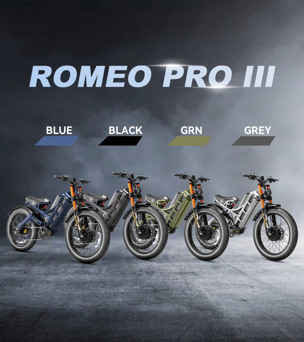 Four Color Romeo Pro III electric fat-tire bikes
