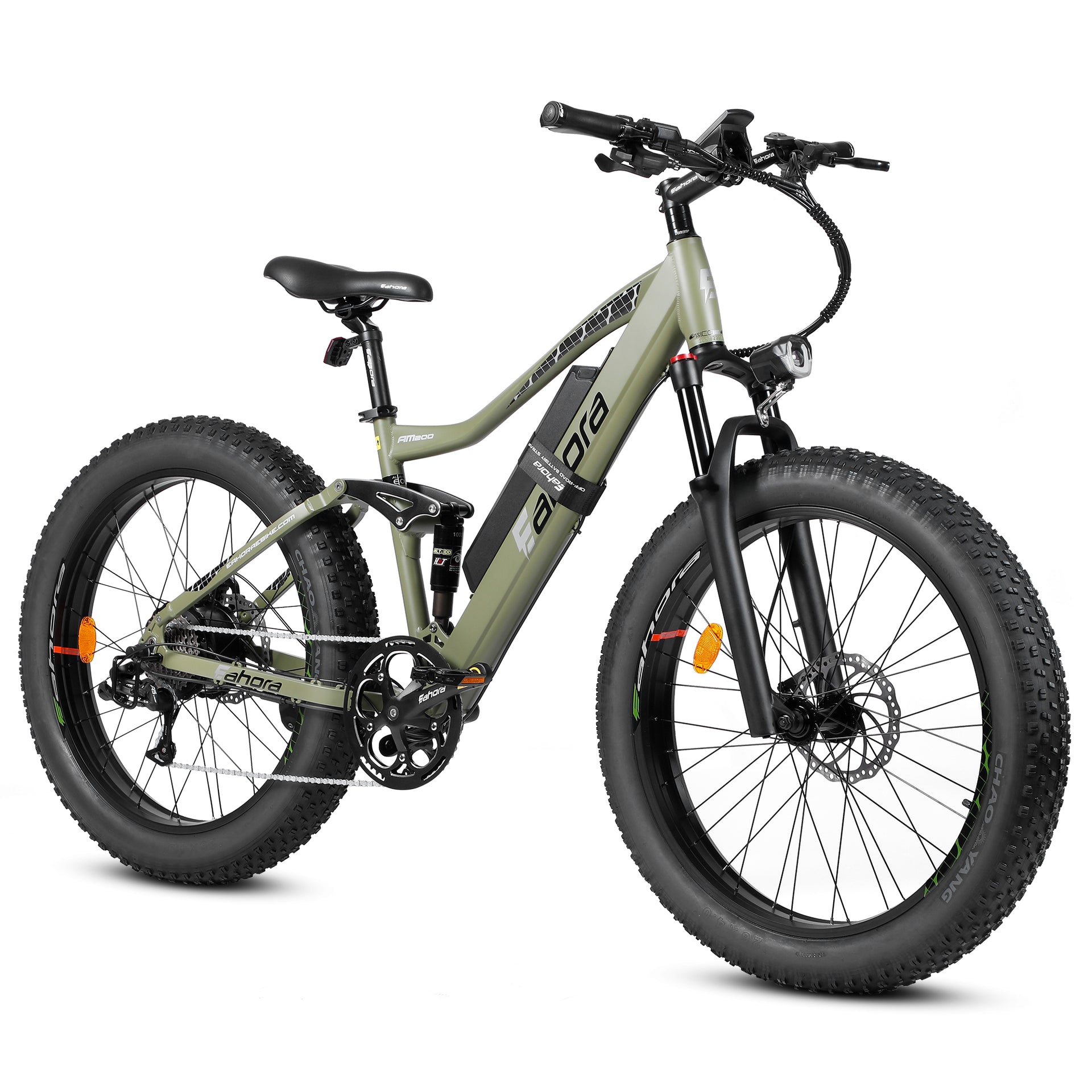 Eahora AM200 - 26" 750W 672WH Mountain Electric Bike - Full Suspension Fat-Tire eBike - 31MPH