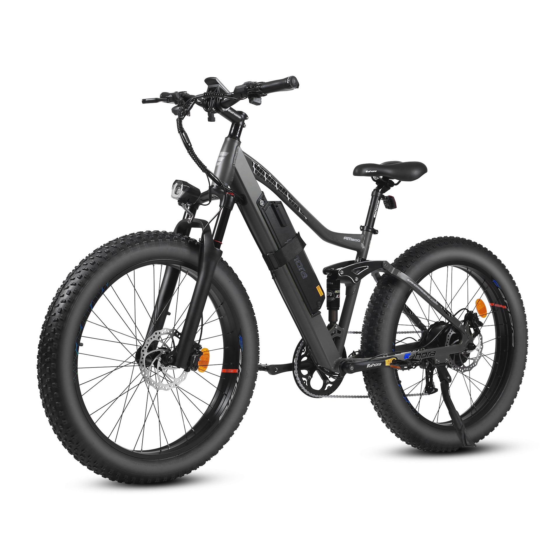 Eahora AM200 - 26" 750W 672WH Mountain Electric Bike - Full Suspension Fat-Tire eBike - 31MPH