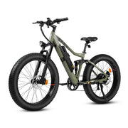 Eahora AM200 - 26" 750W 672WH Mountain Electric Bike - Full Suspension Fat-Tire eBike - 31MPH