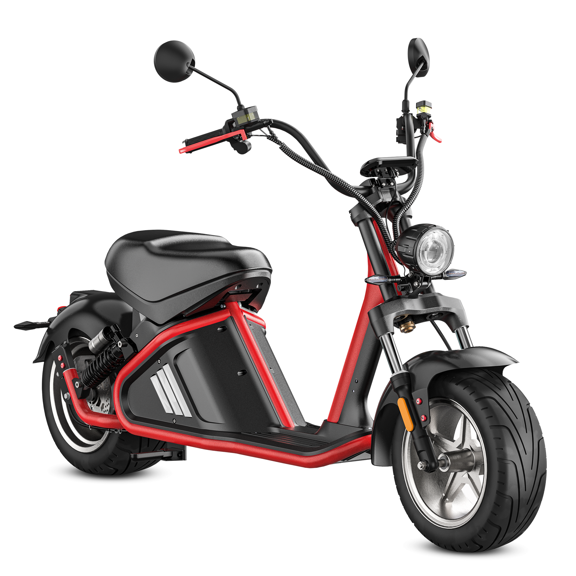 3000W Electric Fat Tire Scooter_Moped For Adults_Eahora Etwister M2_Red Black