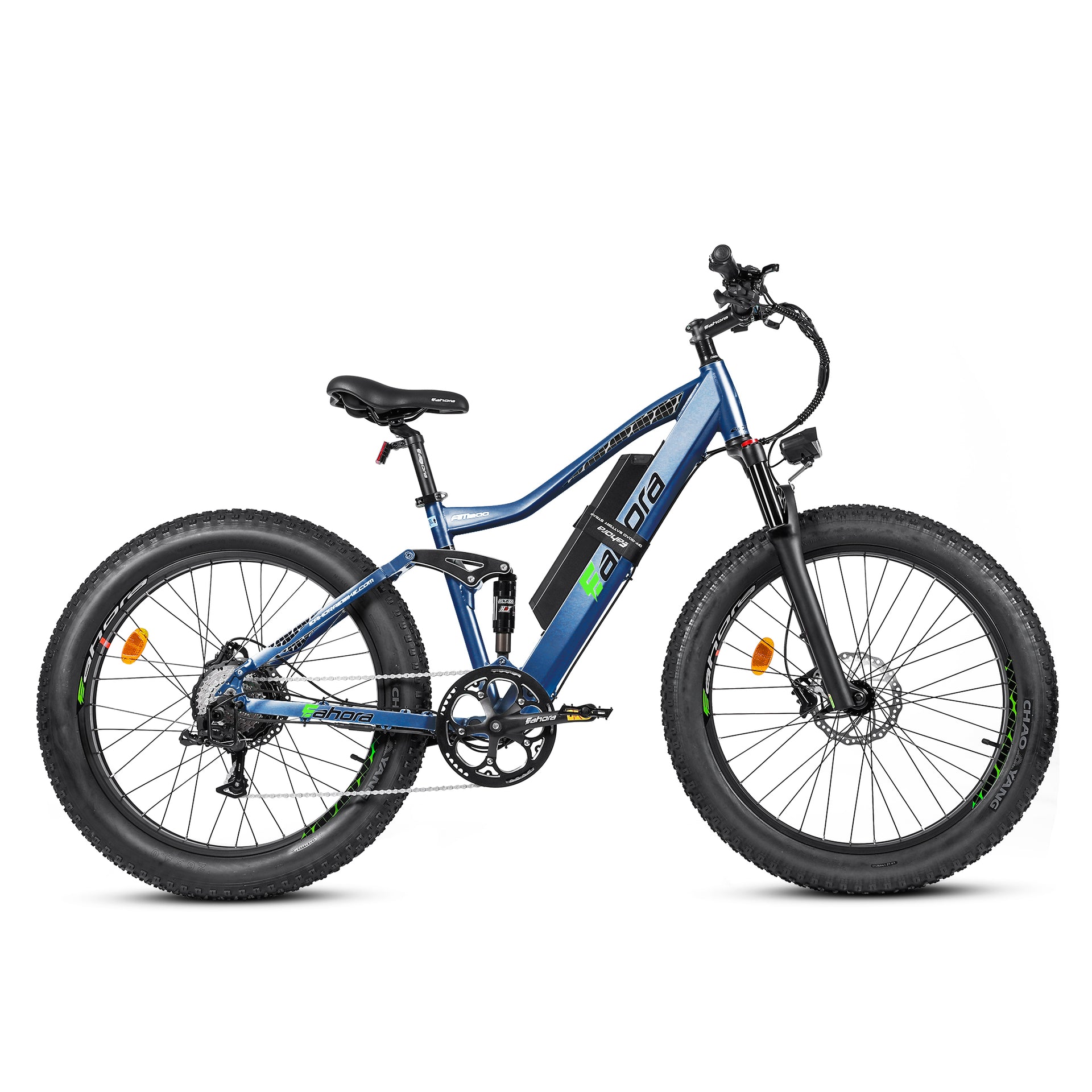 Eahora AM200 - 26" 750W 672WH Mountain Electric Bike - Full Suspension Fat-Tire eBike - 31MPH