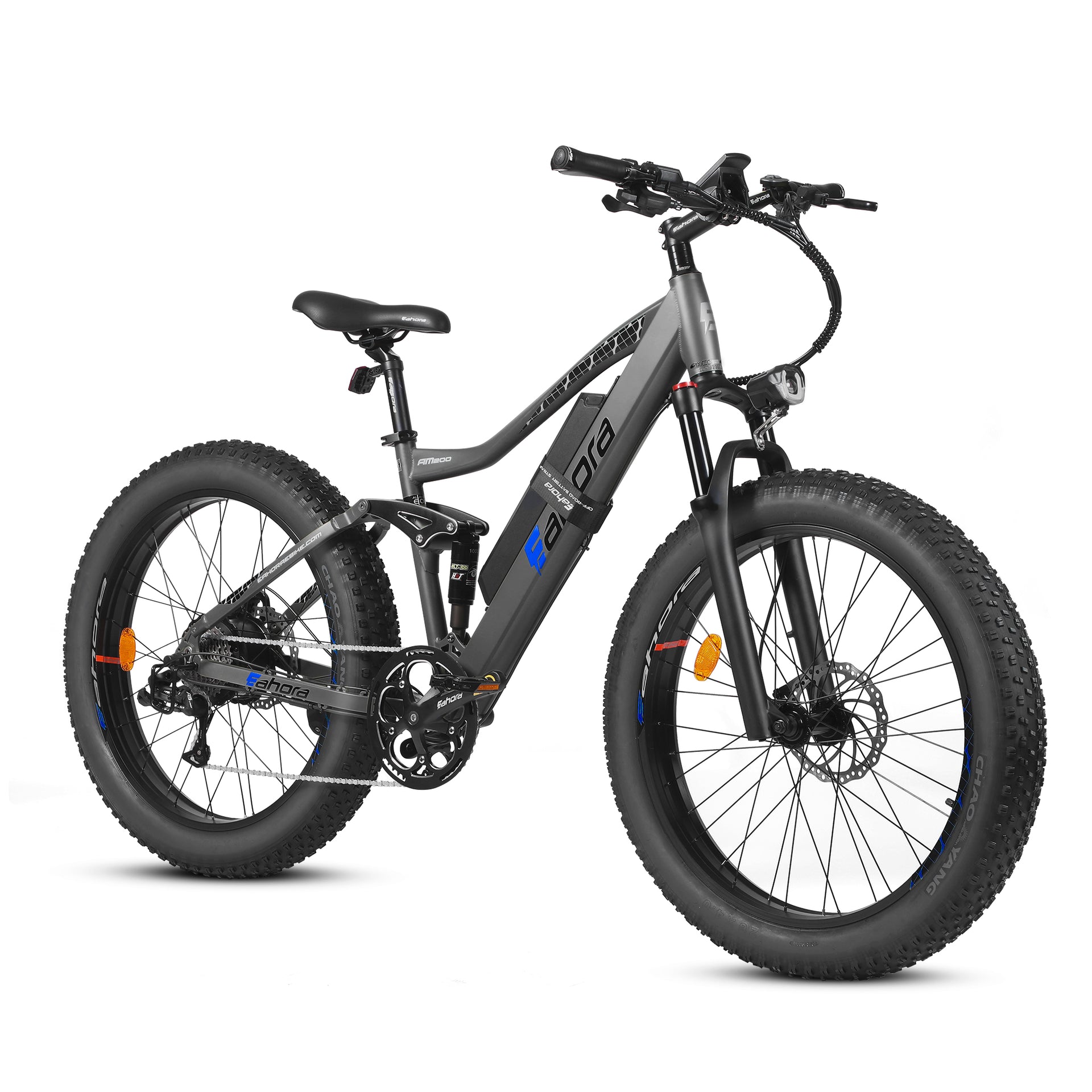 Eahora AM200 - 26" 750W 672WH Mountain Electric Bike - Full Suspension Fat-Tire eBike - 31MPH