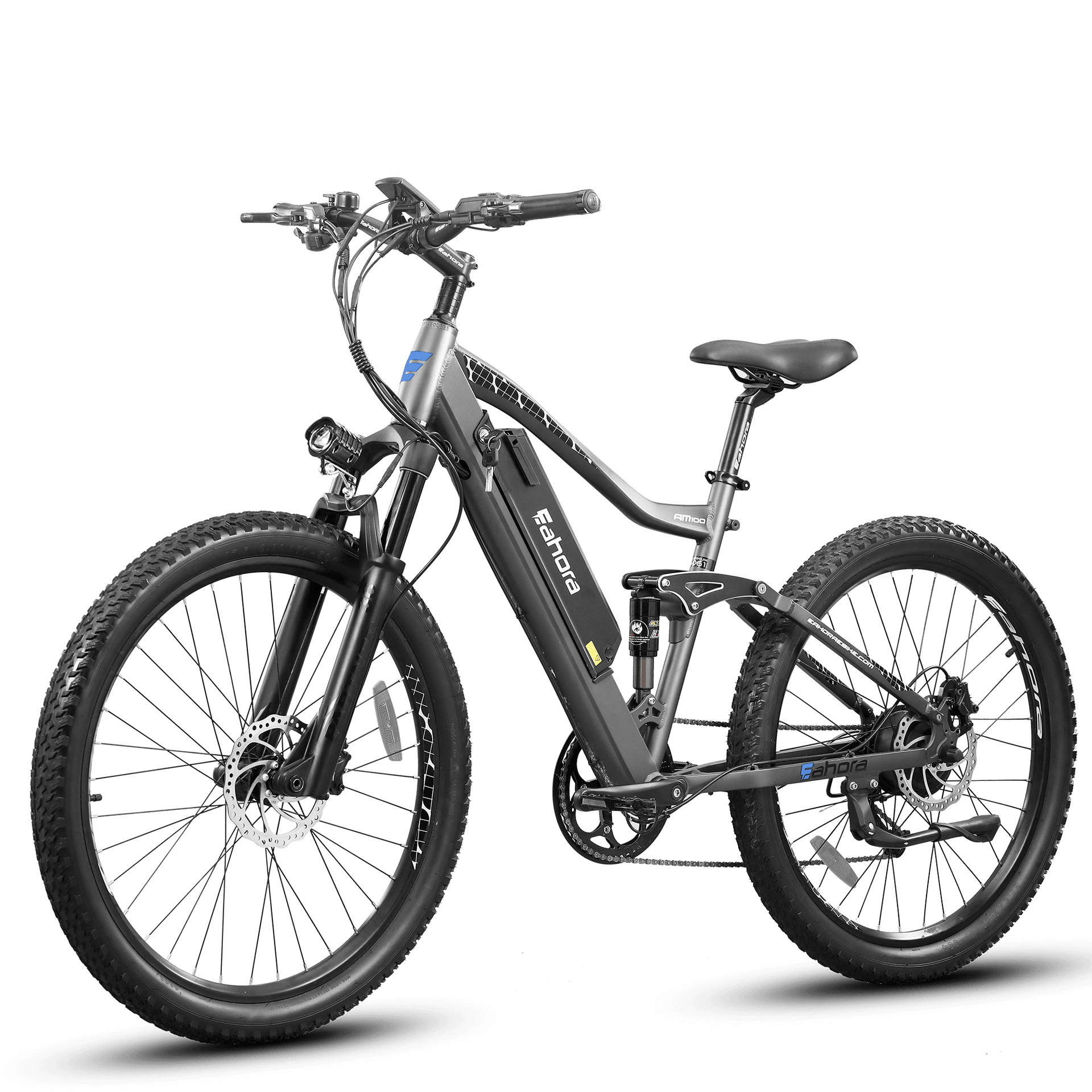 500W Mountain Electric Bike | Full Suspension Mountain eBike | Eahora AM100 (Black)