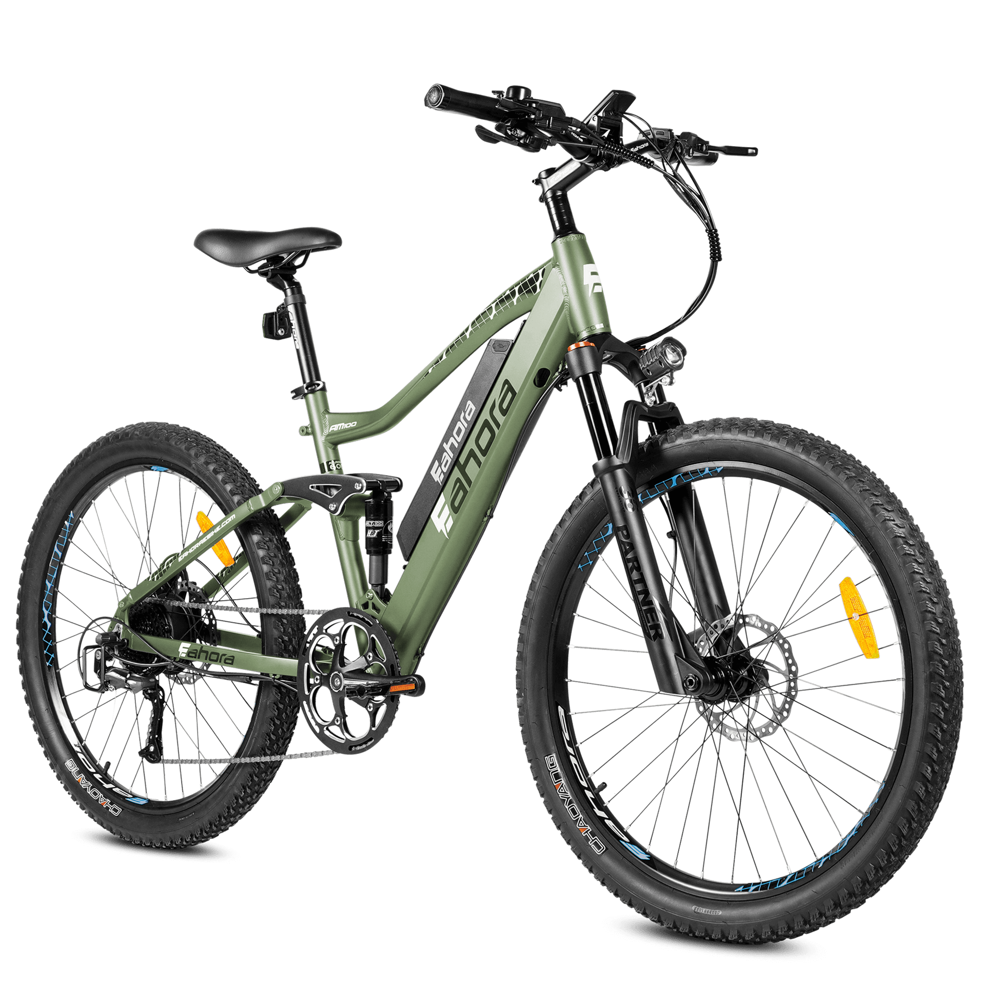 500W Mountain Electric Bike | Full Suspension Mountain eBike | Eahora AM100 (Green)