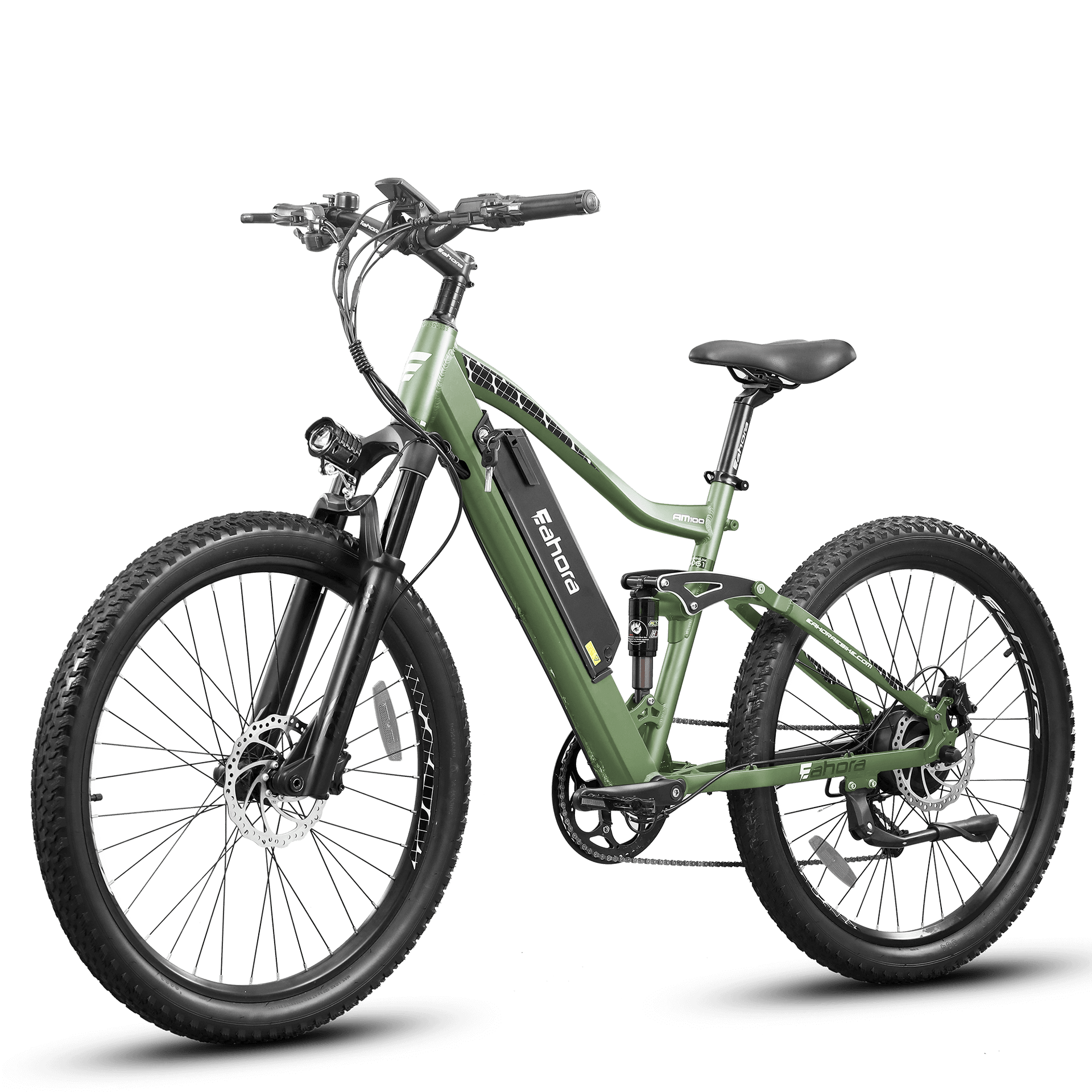500W Mountain Electric Bike | Full Suspension Mountain eBike | Eahora AM100 (Green)