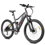 500W Mountain Electric Bike | Full Suspension Mountain eBike | Eahora AM100 (Red)