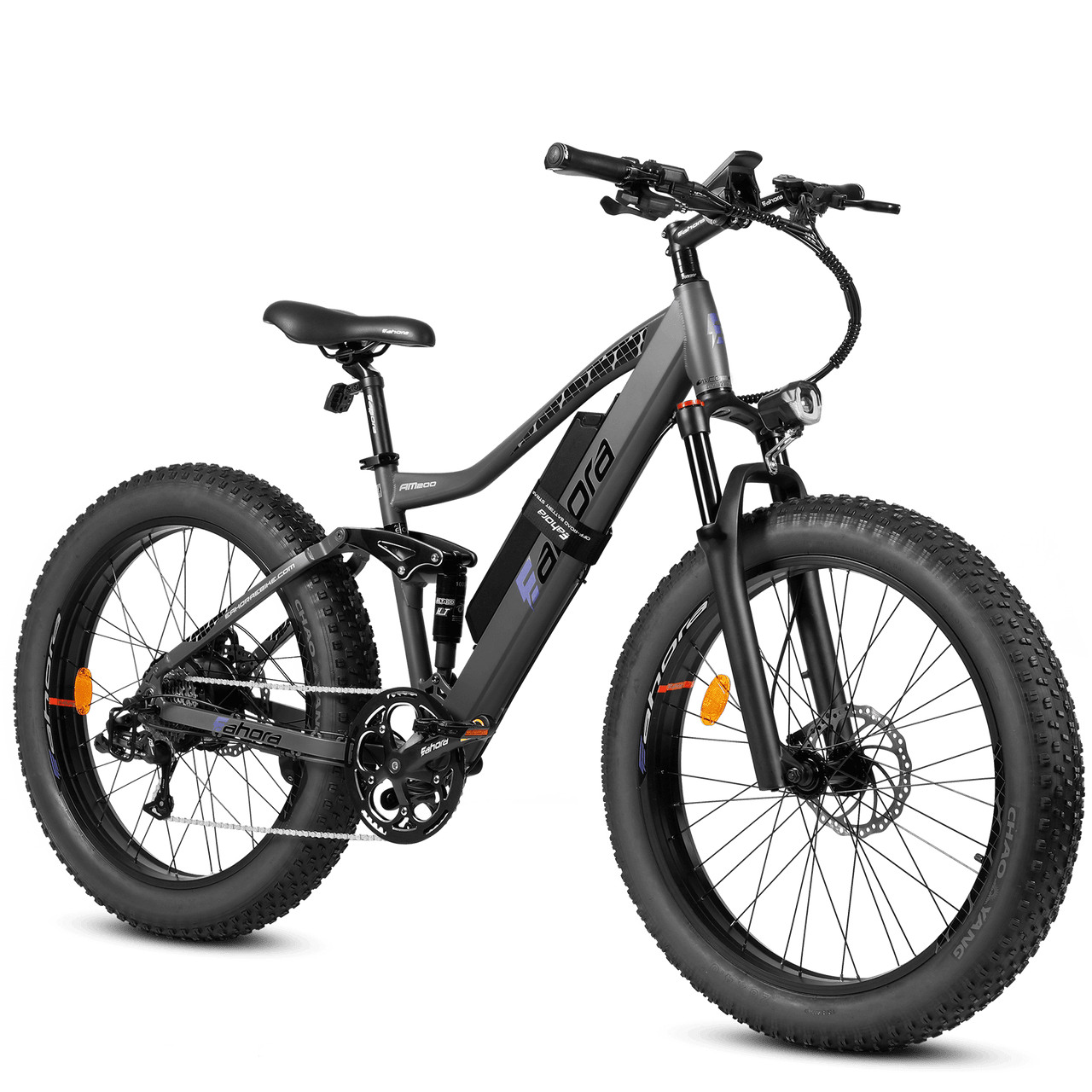 750W Mountain Electric Bike | Full Suspension Mountain eBike | Eahora AM200 (Black)