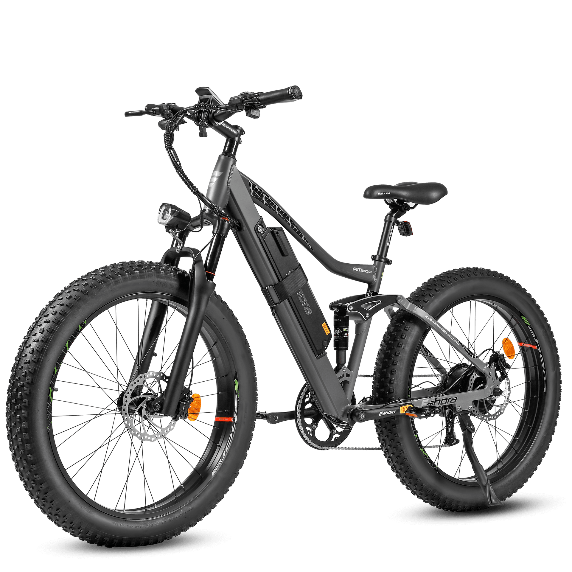 750W Mountain Electric Bike | Full Suspension Mountain eBike | Eahora AM200 (Black)