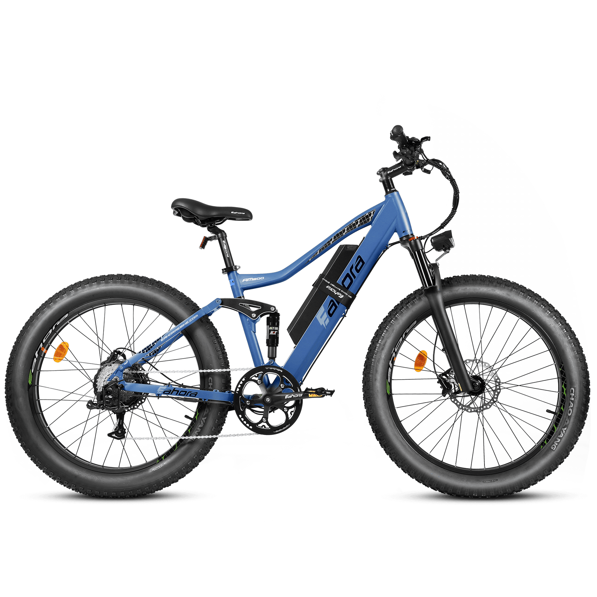 750W Mountain Electric Bike | Full Suspension Mountain eBike | Eahora AM200 (Blue)