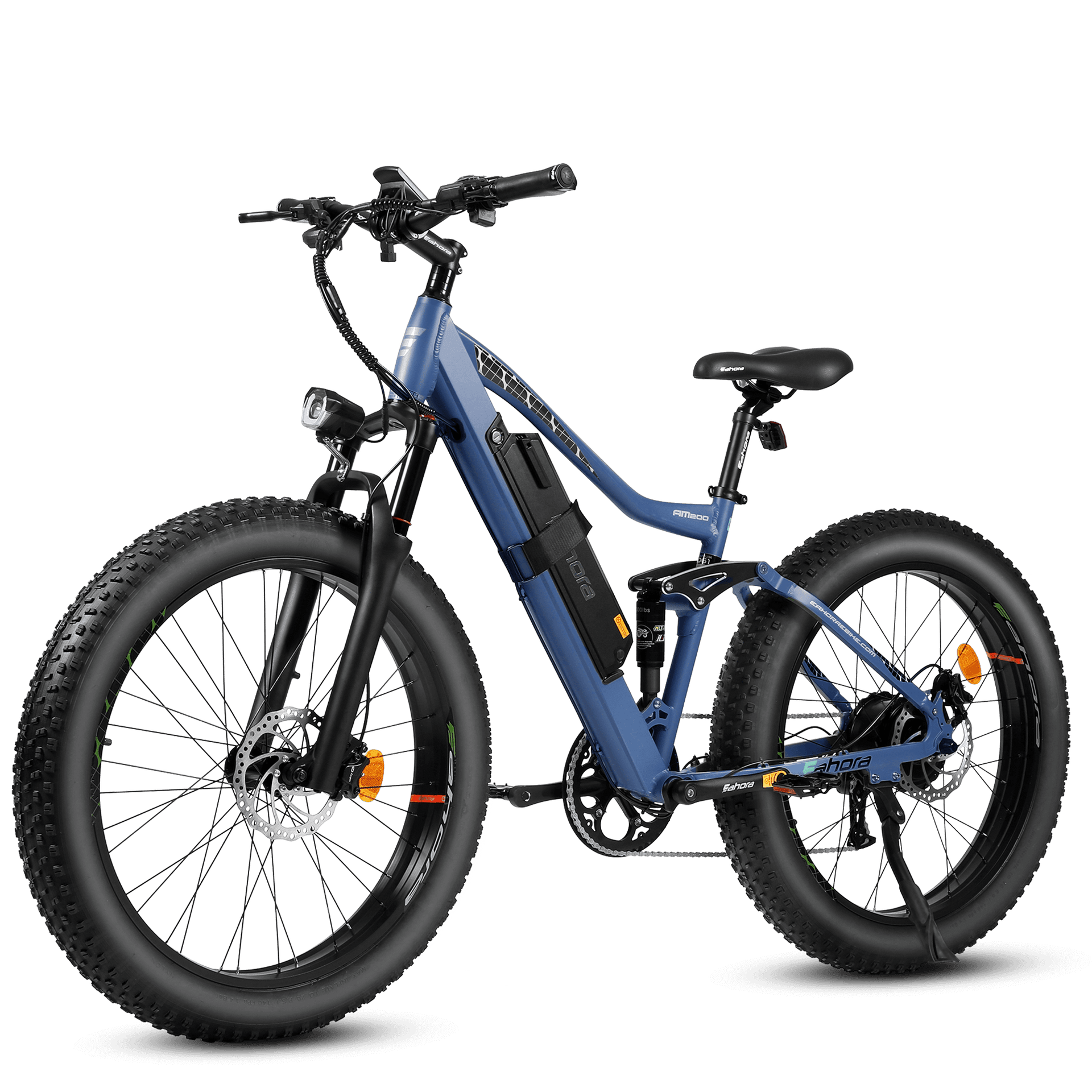 750W Mountain Electric Bike | Full Suspension Mountain eBike | Eahora AM200 (Blue)