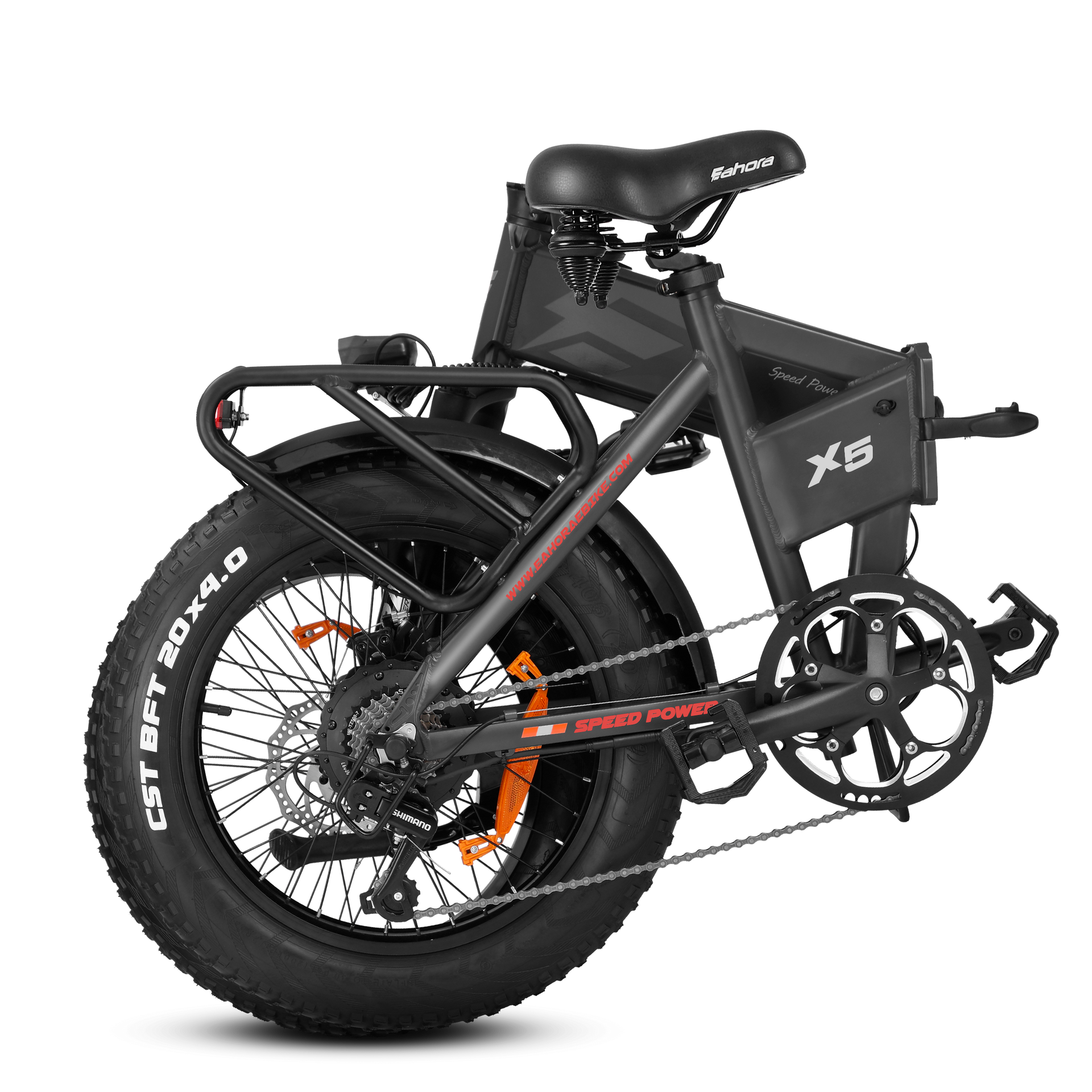 750w Folding Electric Bike | Fat Tire Folding eBike | Eahora X5 (Black)