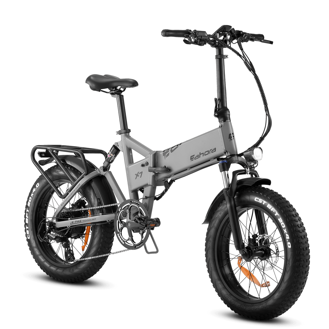 750w Folding Electric Bike | Folding Fat Tire Electric Bike | Eahora X7 Special (Grey)