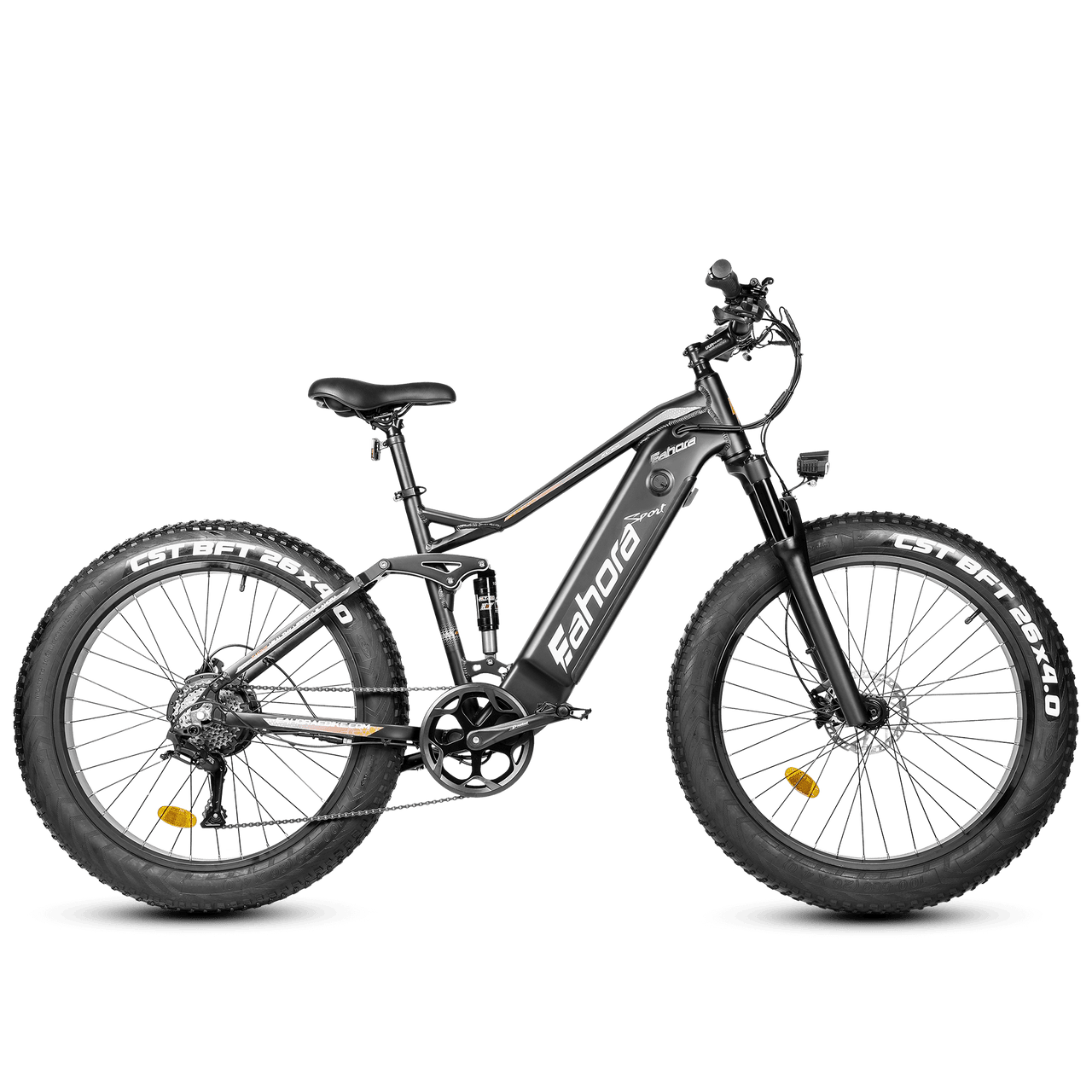 750W Electric Bike | Full Suspension Electric Mountain Bike | Eahora XC300 Max (Black)