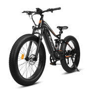 750W Electric Bike | Full Suspension Electric Mountain Bike | Eahora XC300 Max (Black)