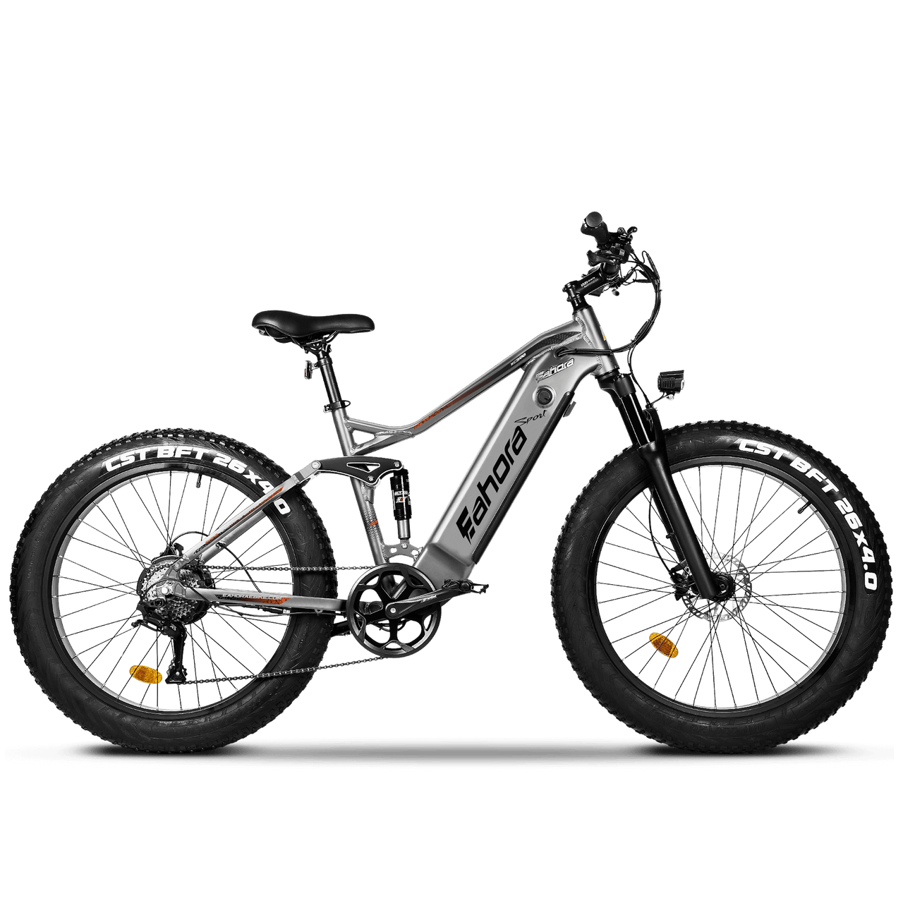 750W Electric Bike | Full Suspension Electric Mountain Bike | Eahora XC300 (Grey)