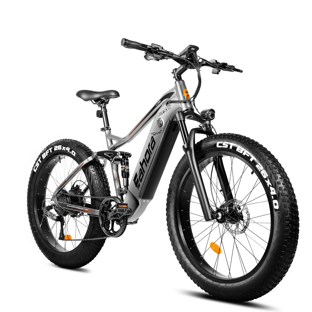 750W Electric Bike | Full Suspension Electric Mountain Bike | Eahora XC300 (Grey)