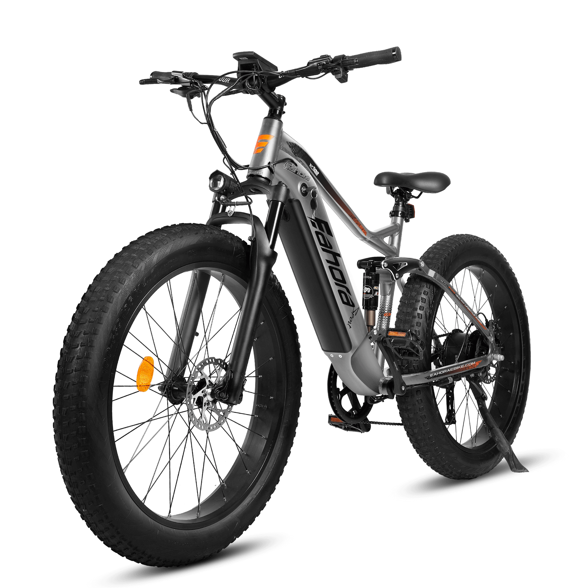 750W Electric Bike | Full Suspension Electric Mountain Bike | Eahora XC300 (Grey)