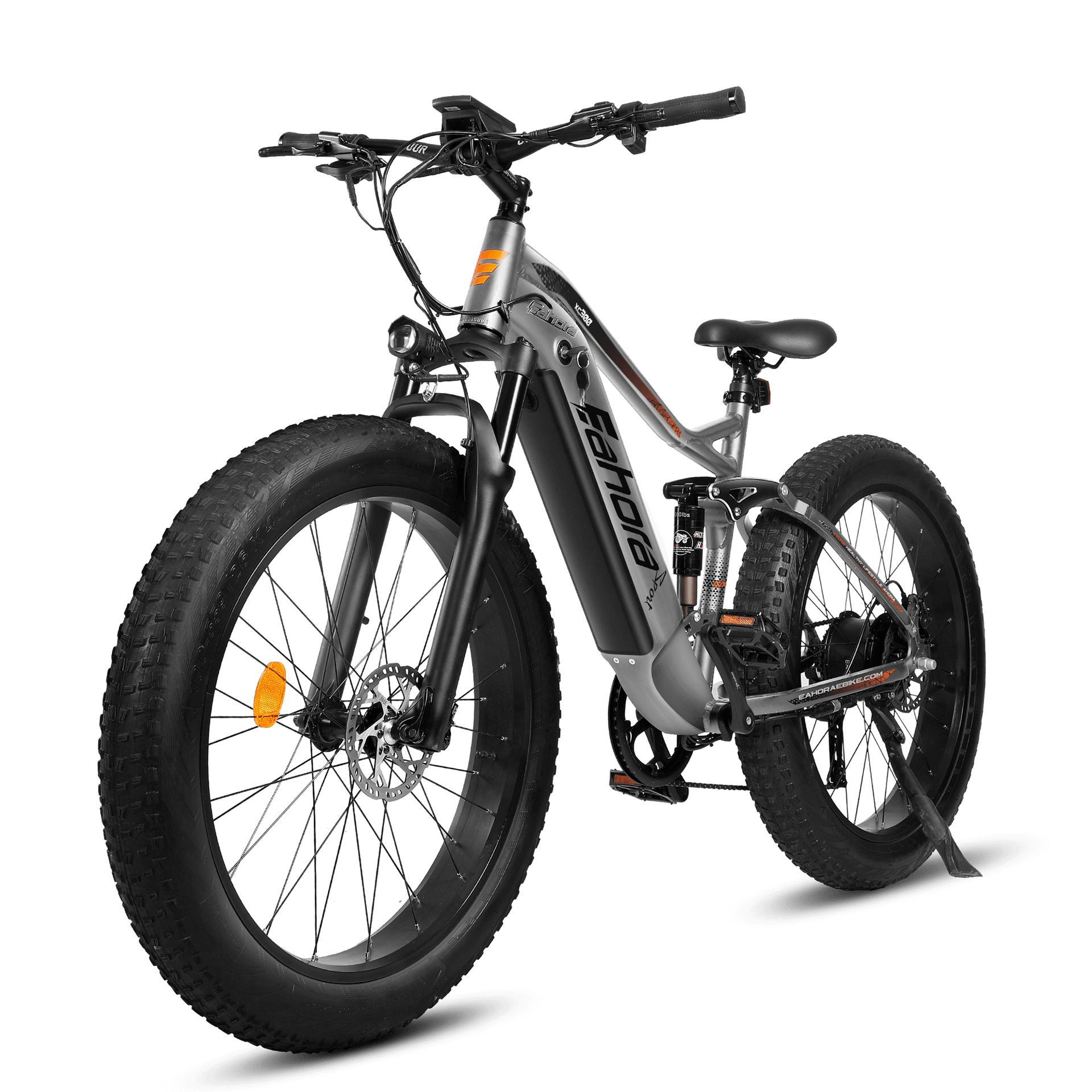 750W Electric Bike | Full Suspension Electric Mountain Bike | Eahora XC300 (Grey)